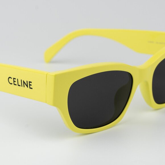 Celine MONOCHROMS Men Sunglasses Lime Green Grey Cat Eye CL40197U 93A BRAND NEW - Picture 4 of 12